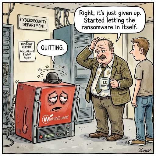Another Edge Firewall Gives Up Hope. WatchGuard Firebox appliances are being exploited in ransomware campaigns via an unauthenticated bug. Nothing inspires confidence like firewalls doing the attackers' work.