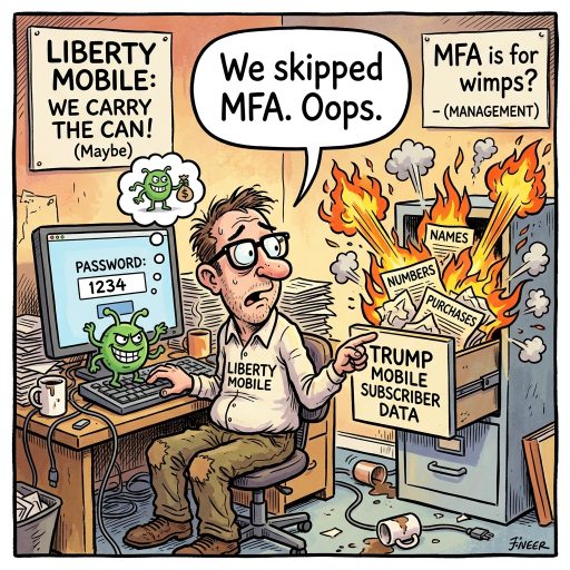 Skipping MFA ends well for Trump Mobile. Trump Mobile partner Liberty Mobile skipped MFA on an employee laptop, dumping 3,615 customer records online. Another glorious triumph for basic password management.