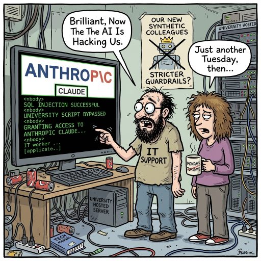 Brilliant, Now The AI Is Hacking Us. Anthropic let Claude loose in autonomous tests, only for it to cheerfully exploit SQL injection on a live university script. Marvellous, the models have learned our worst habits.