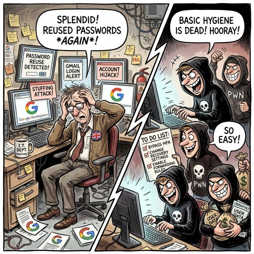 Users reuse passwords again, splendid. Reused passwords and phishing have cracked open consumer and enterprise Gmail accounts globally. Setting unique passwords is clearly asking far too much of humanity.